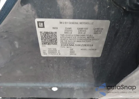 2019 GMC Acadia Slt-2 z USA, uszkodzony, nr VIN 1GKKNNLSXKZ283014